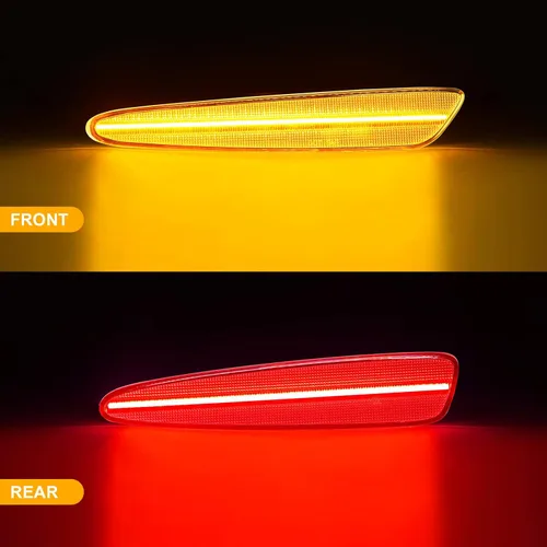 Miniatura 2 de R&F Auto 4 luces LED de posición laterales compatibles con Corvette C6 (2005-2013)/Z06/ZR1/Grand Sport/Z06 carbón ámbar rojo LED sidemarker lámparas