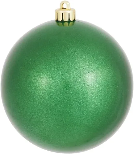 Miniatura 50 de Vickerman Adorno de bola de Navidad inastillable con acabado de lentejuelas con tapa perforada, 6 por bolsa, 4 pulgadas, color negro