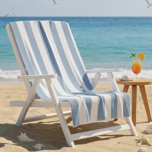 Miniatura 7 de Touchat Paquete de 4 toallas de playa de microfibra a rayas, toallas de playa de secado rápido para adultos, toallas de baño ligeras de viaje de 30