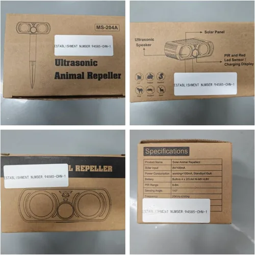 Miniatura 7 de Paquete de 4 repelentes de animales ultrasónicos solares para exteriores, dispositivos repelentes de ciervos impermeables activados por movimiento