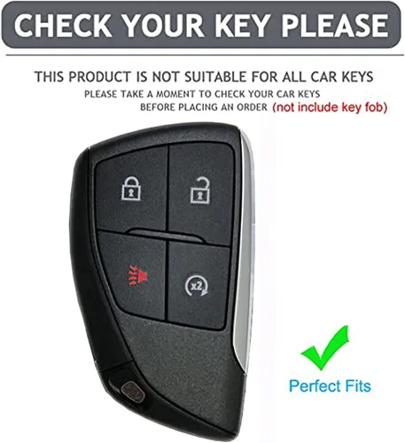 Miniatura 2 de para Funda de Llavero de Chevy Protector de Llave Compatible con 2021-2025 Chevy Tahoe Suburban GMC Yukon Denali Silverado Llaves Inteligentes