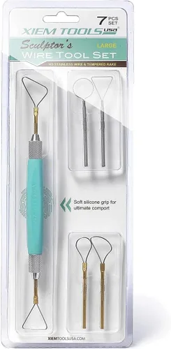 Miniatura 3 de Xiem Tools Juego de herramientas de alambre para escultor para cerámica y cerámica (mediano)