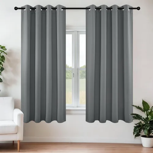 Miniatura 48 de Joydeco - Juego de 2 paneles de cortinas opacas de 63 pulgadas, 2 cortinas largas con aislamiento térmico burg, cortinas de oscurecimiento