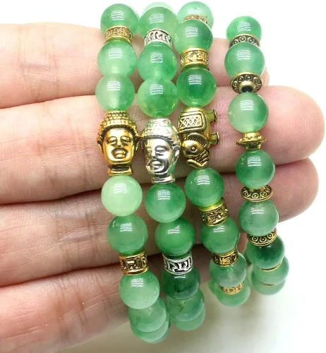 Miniatura 4 de WEELOVEE - Pulsera de cuentas de 8mm0.31 de piedra natural artesanal para mujeres y hombres, para curación, budista, chakra, yoga, meditación