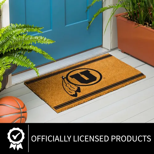 Miniatura 5 de Team Sports America NCAA - Tapete de fibra de coco natural de la Universidad de Utah Entrada interior y exterior 28 x 16 pulgadas Parte