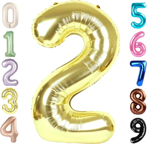 Miniatura 286 de Globos de números de 5 globos de 40 pulgadas, decoraciones de cumpleaños azules para niños y niñas, globos de números azul marino grandes