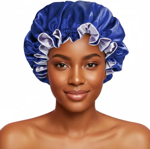 Miniatura 9 de Gorro de pelo para dormir, gorro de noche con clip ajustable, gorro reversible para el cabello para mujer, gorro de satén de seda