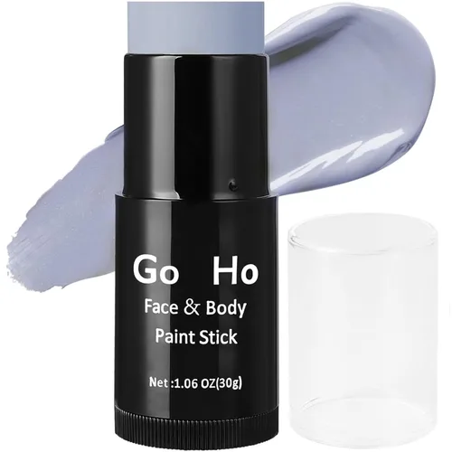 Miniatura 19 de Go Ho Barra de Pintura Facial Azul Mezclable en Crema (29.99 g), Pintura Corporal y Facial Azul Real de Cobertura Total para Adultos, Niños, Palo
