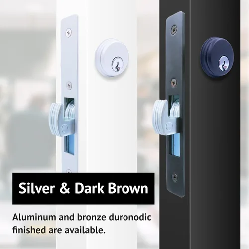 Miniatura 5 de elox Storefront - Cerradura de puerta de embutir estrecha, perno deslizante y cilindro de aleación de zinc, combo con llave y cámara de rito Adams