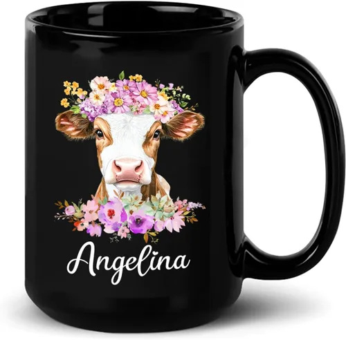 Miniatura 31 de Taza de café con nombre personalizado, regalo para amigo, compañero de trabajo, cumpleaños, taza de cerámica negra personalizada para amantes