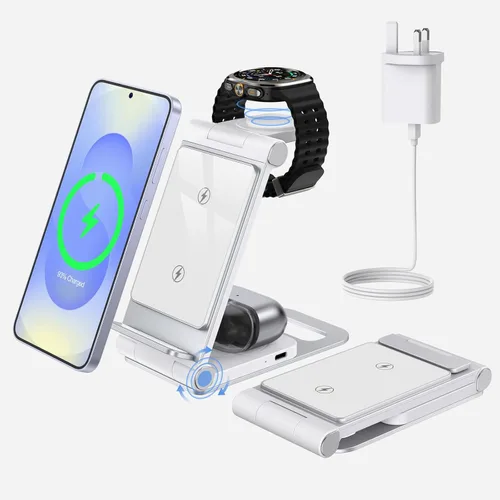 Miniatura 9 de Cargador inalámbrico para Samsung Estación de carga inalámbrica 3 en 1 Soporte de cargador inalámbrico plegable para Samsung S25 Ultra S24 S23 S22 Z