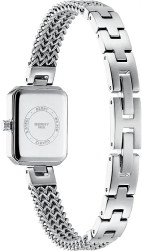 Miniatura 7 de BERNY Relojes de Plata para Mujeres Damas Conjunto de Reloj de Pulsera y Pulsera Delicado Reloj de Pulsera de Cuarzo Premium con Acentos de Cristal