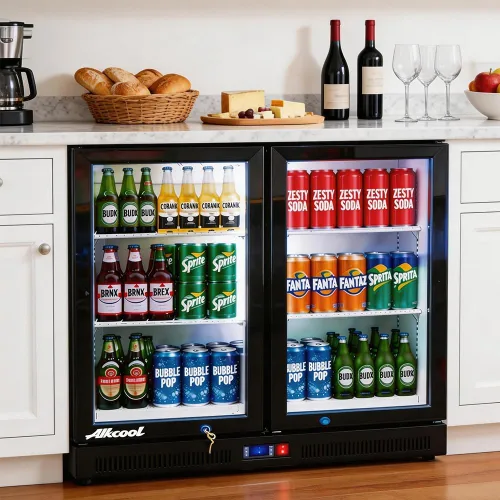 Miniatura 3 de Enfriador de barra trasera para debajo de la encimera, refrigerador de bebidas de 7.5 pies cúbicos, refrigerador bajo encimera, 2 puertas de 36