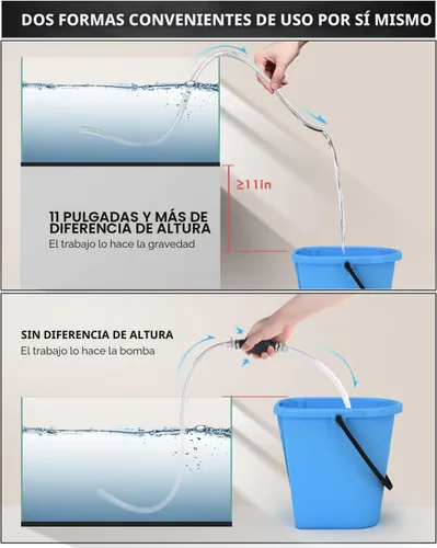 Miniatura 6 de KATUMO Manguera de sifón de gasolina, bomba de sifón de transferencia de gasóleo, agua y combustible, bomba de combustible portátil de uso amplio