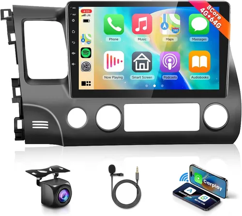 Miniatura 9 de para Honda Civic 2006-2011 Estéreo de coche Android Carplay inalámbrico Soporte para Android Auto inalámbrico con WiFi Navegación GPS Cámara