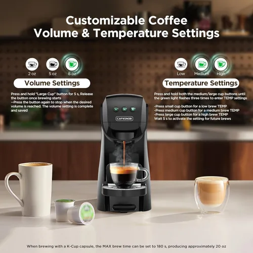 Miniatura 6 de Warriors1 - Cafetera de una sola porción para Keurig K Cup, máquina de café espresso para Nespresso Original, cápsulas Dolce Gusto, café molido