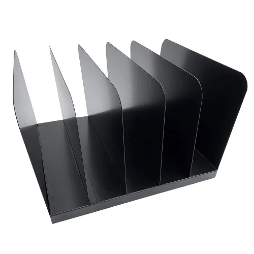 Miniatura 2 de Huron Organizador de escritorio vertical de acero con 5 ranuras, color negro