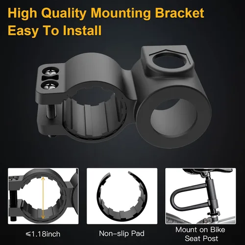 Miniatura 5 de Bloqueo en U para bicicleta de alta resistencia, grillete de 0.630 in y cable de seguridad de 4 pies/6 pies de longitud con soporte de montaje Small