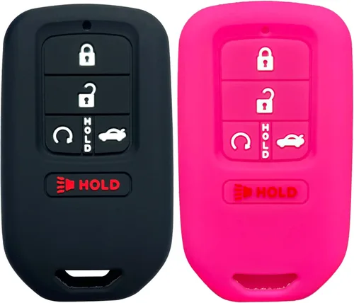 Miniatura 6 de 2 piezas Coolbestda - Estuche protector de silicona completa para llave de coche con control remoto de 5 botones para Honda Civic Accord Pilot CR-V