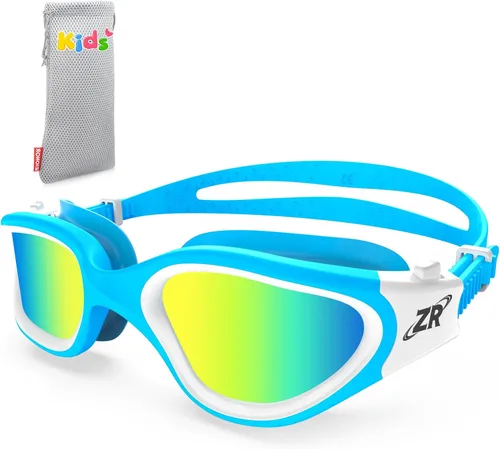 ZIONOR Gafas de natación para niños, G1 MINI con protección UV, polarizadas, antivaho, para edades de 6 a 14 años A2 (lente dorada espejada + marco