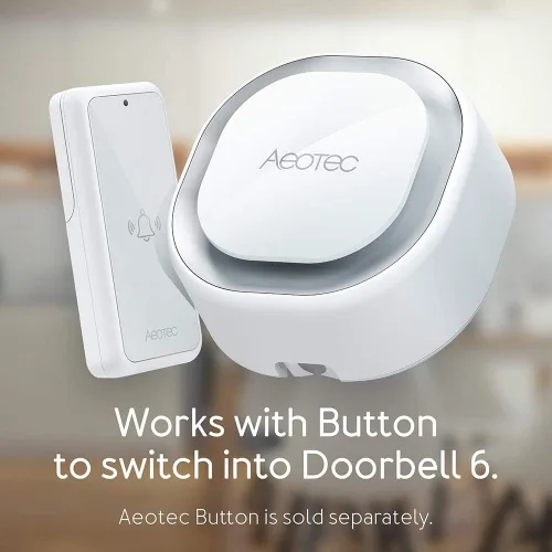 Miniatura 5 de Aeotec Siren 6, Z-Wave Plus S2 habilitado Zwave Siren Altavoz de seguridad, sonido y luz montado en la pared, alarma Zwave con batería de respaldo