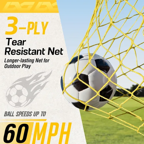 Miniatura 5 de PodiuMax Juego de porterías de fútbol para niños, conjunto de 2, de 4x3 pies. Porterías de fútbol emergentes, portátiles y para el patio trasero