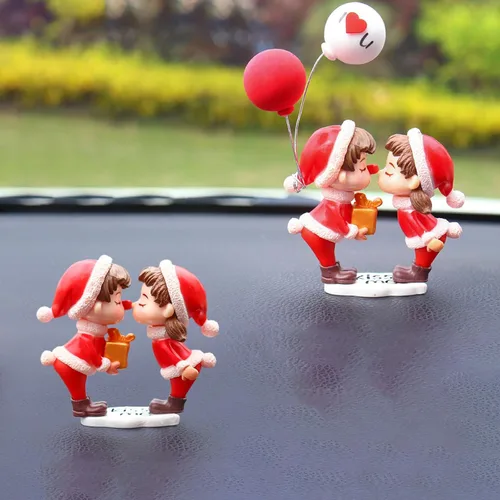 Miniatura 12 de Lindos adornos para parejas, decoración de automóvil, decoración de automóvil para pareja, figuras de acción de caricaturas para parejas, accesorios