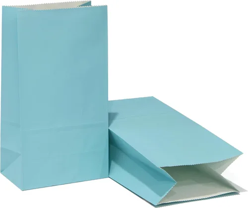 Miniatura 14 de 80 bolsas de regalo de fiesta, pequeñas bolsas de almuerzo de papel amarillo para bodas y fiestas de cumpleaños de niños, 5.1 x 3.1 x 9.4 pulgadas