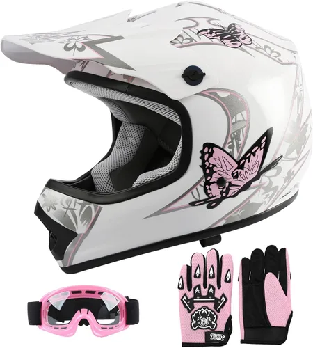 Miniatura 19 de SLMOTO - Casco DOT para niños y jóvenes de motocross, casco de motocicleta de calle, casco de bicicleta de tierra, motocross, ATV, casco con diseño