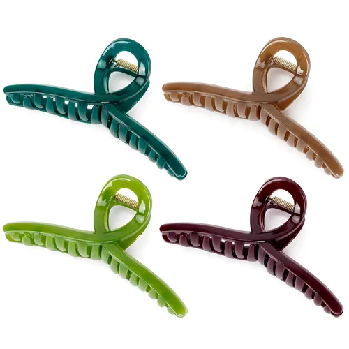 Miniatura 31 de Pinzas para el cabello grueso, paquete de 4 pinzas de gelatina extra grandes para mujeres, accesorios para el cabello de 4.75 pulgadas para mujeres