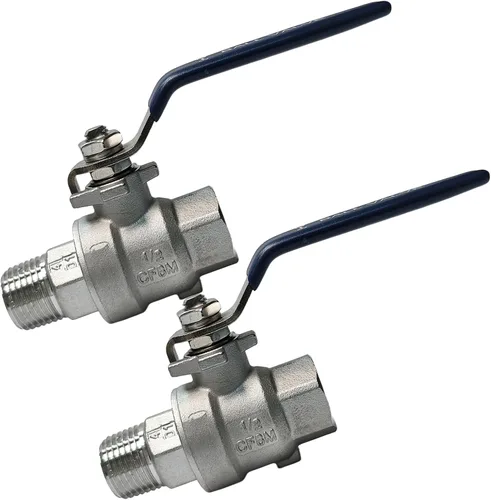Miniatura 9 de Válvula de bola de acero inoxidable 316 de 1 pulgada hembra a macho, 2 piezas con rosca NPT de puerto completo, 1000 WOG, válvula de cierre
