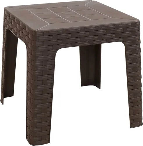 Sunnydaze Adirondack - Mesa auxiliar pequeña para exteriores para elementos esenciales de balcón, mesa auxiliar cuadrada de plástico para patio
