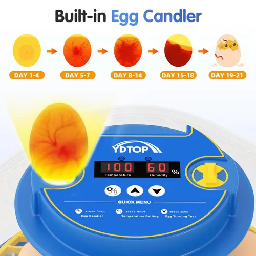 Miniatura 3 de Incubadoras de huevos de gallina para incubar huevos, incubadora de 12 huevos con giro automático de huevos y control de humedad, incubadoras