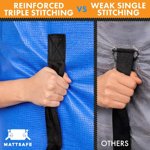 Miniatura 3 de Bolsas para colchón Nordic Elk para mudanza y almacenamiento (King) Suministros resistentes para mudanza, 8 asas resistentes, cremallera fuerte