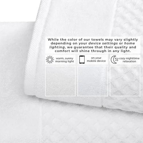 Miniatura 5 de Great Bay Home - Toallas de mano 100% algodón blanco, 6 toallas de baño suaves para manos, altamente absorbentes y de secado rápido, colección