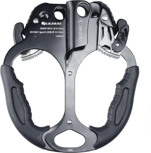 Miniatura 2 de Ascensor de mano CE, equipo de engranaje de rapel de 308.6 lbs con mango de goma ergonómico para arbolista de árboles de escalada en roca