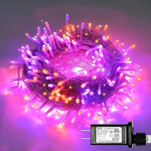 Miniatura 13 de Cadena de luces rosa para exteriores, decoraciones de San Valentín, 8 modos de luces de hadas de Navidad, enchufe para árbol del dormitorio