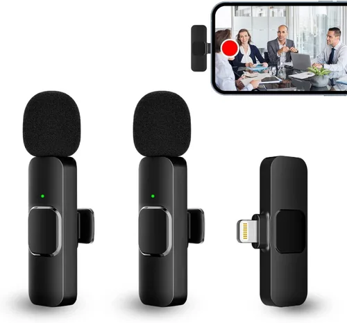 Miniatura 10 de PQRQP Micrófono Lavalier inalámbrico profesional 3 en 1 para iPhone/Android/cámara, micrófonos inalámbricos, mini micrófono, calidad de sonido