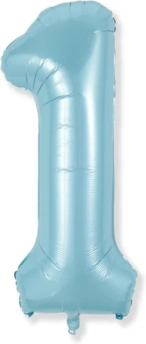 Miniatura 104 de Globos de número azul pastel de 40 pulgadas, globo gigante autoinflable de aluminio número 5 de cumpleaños para niños, globos azul bebé para hombres