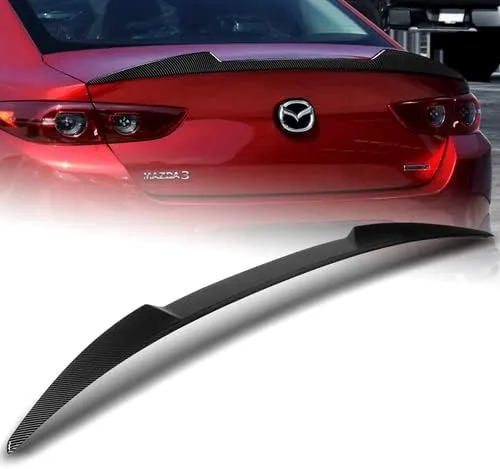 Miniatura 6 de W-Power - Alerón de tapa trasera de maletero de plástico ABS estilo V compatible con Mazda 3 Sedan 2019-2023, 2020 2021 2022 (negro perla)