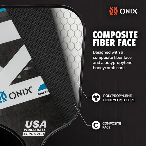 Miniatura 4 de Onix Graphite Z5 - Paleta de pickleball de fibra de carbono con forma de cuerpo ancho, núcleo de panal y cara de grafito ONIX Paleta de pickleball