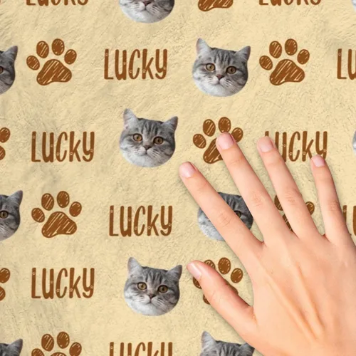 Miniatura 7 de Manta personalizada con cara de gato y nombre de forro polar suave, divertida manta de fotos de varios tamaños, mantas personalizadas para sofá