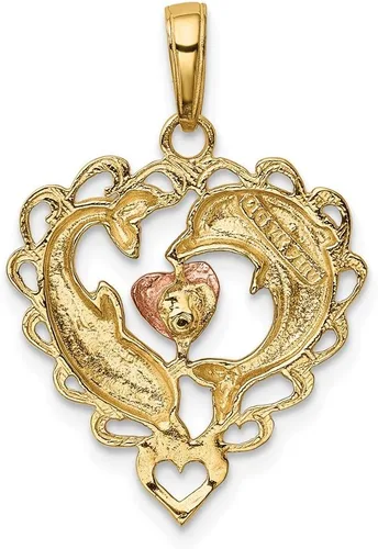 Miniatura 4 de Colgante en forma de delfines de oro de 14 quilates (0.748 x 1.024in)