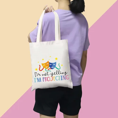 Miniatura 2 de BDPWSS Bolsa de teatro Drama Actor Actriz Regalo Comedia Tragedia Máscara Bolsa de teatro Bolsa de viaje I'm Not Yelling I'm Projecting