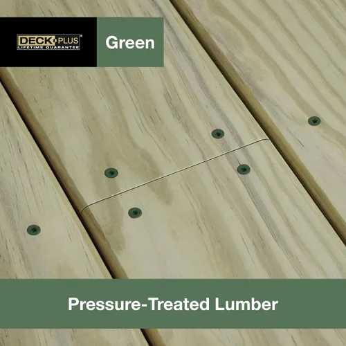 Miniatura 7 de Deck Plus Tornillos para Madera Exterior y Cercas con Revestimiento Epoxi de 2-1/2 Pulgadas #10 x 2-1/2" Torx/Star Drive Incluido Rosca Gruesa, Verde