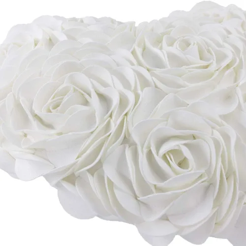 Miniatura 3 de JWH - Funda de cojín con forma de corazón y diseño estético de flores estéreo en 3D, funda de cojín estilo romántico rural europeo para decoración