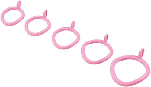Miniatura 3 de Jaula de castidad masculina rosa – Jaula para pene con 5 anillos, resina transpirable, diseño de nailon ligero, equipo de bondage y accesorios