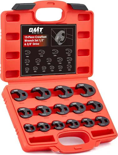Miniatura 8 de Juego de llaves Orion Motor Tech Crowfoot para tuercas acampanadas de 8 a 24 mm, kit de herramientas de tuerca Crowfoot, juego de 15 piezas de Azul