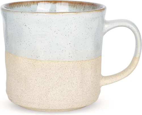 Miniatura 10 de Bosmarlin Taza de café grande de cerámica, taza de té grande para oficina y hogar, 18 onzas, apta para lavavajillas y microondas, 1 unidad (verde, 1)