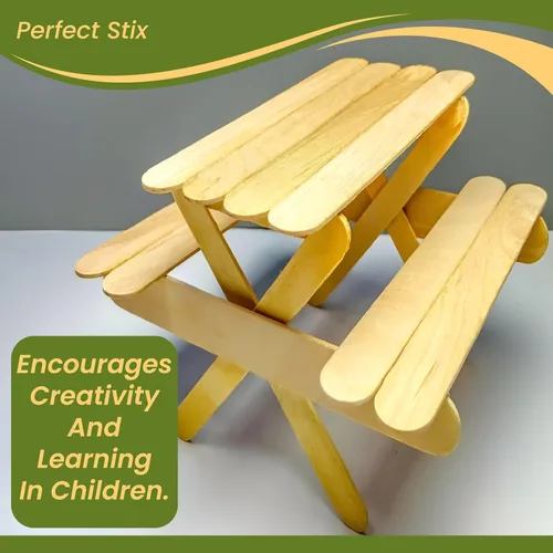 Miniatura 5 de Perfect Stix Palitos de Manualidades Jumbo, 6 x 3/4, Madera de Álamo Natural, 500 Ct. Multiusos para Artes, Paletas, Depilación con Cera